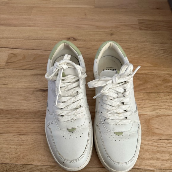 Madewell Shoes - Very gently worn white sneakers with mint green accent.